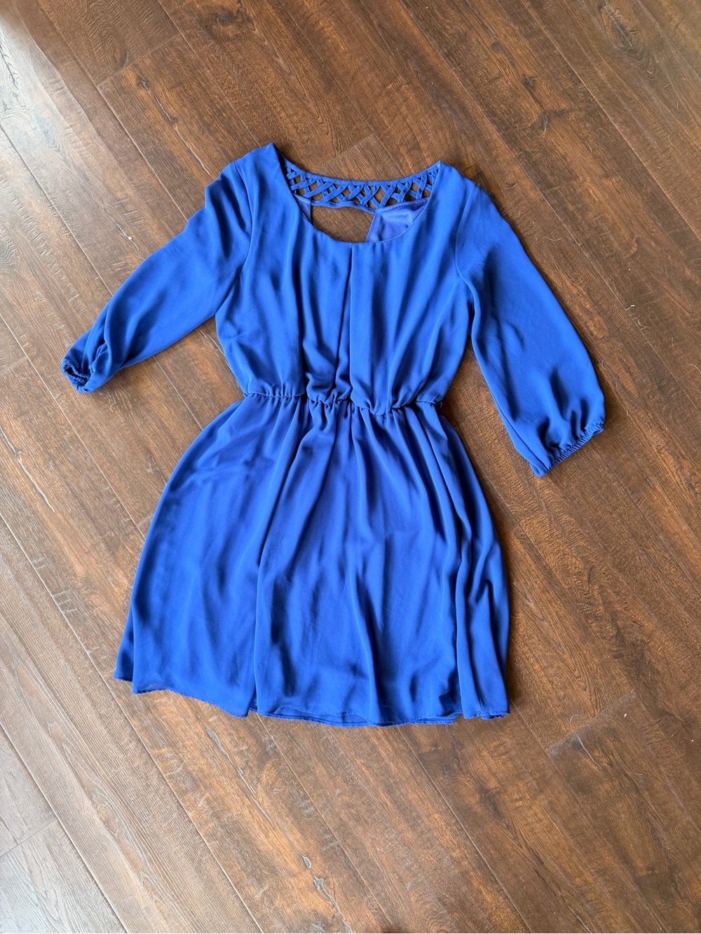 by & by Royal Blue Strappy V-Neck Dress